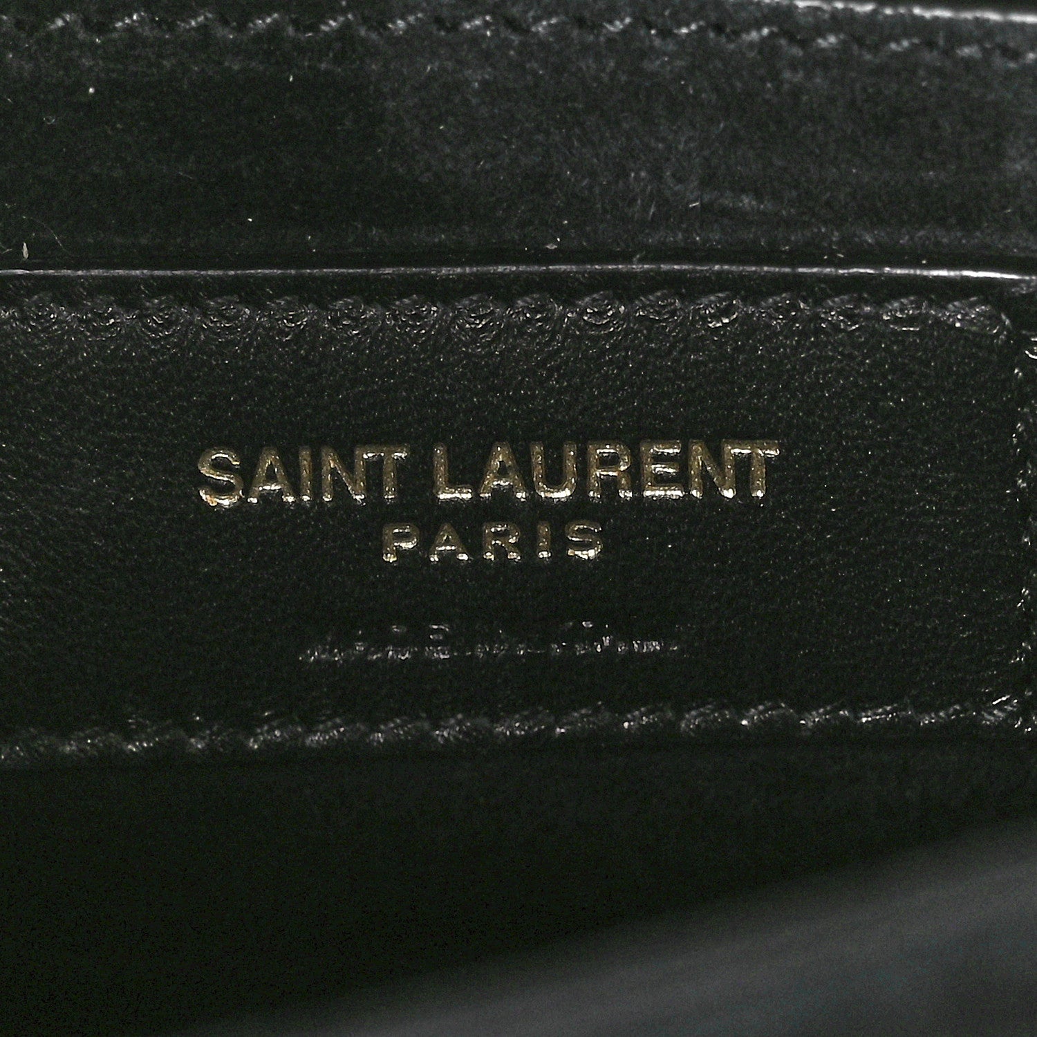 Saint Laurent Calfskin Crocodile Embossed Medium Monogram Sunset Black 6 of 13