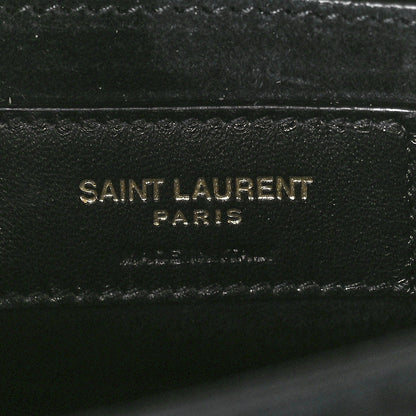 Saint Laurent Calfskin Crocodile Embossed Medium Monogram Sunset Black 6 of 13