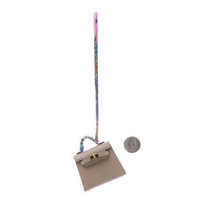 Hermes Tadelakt Mini Kelly Twilly Bag Charm Etoupe 2 of 7
