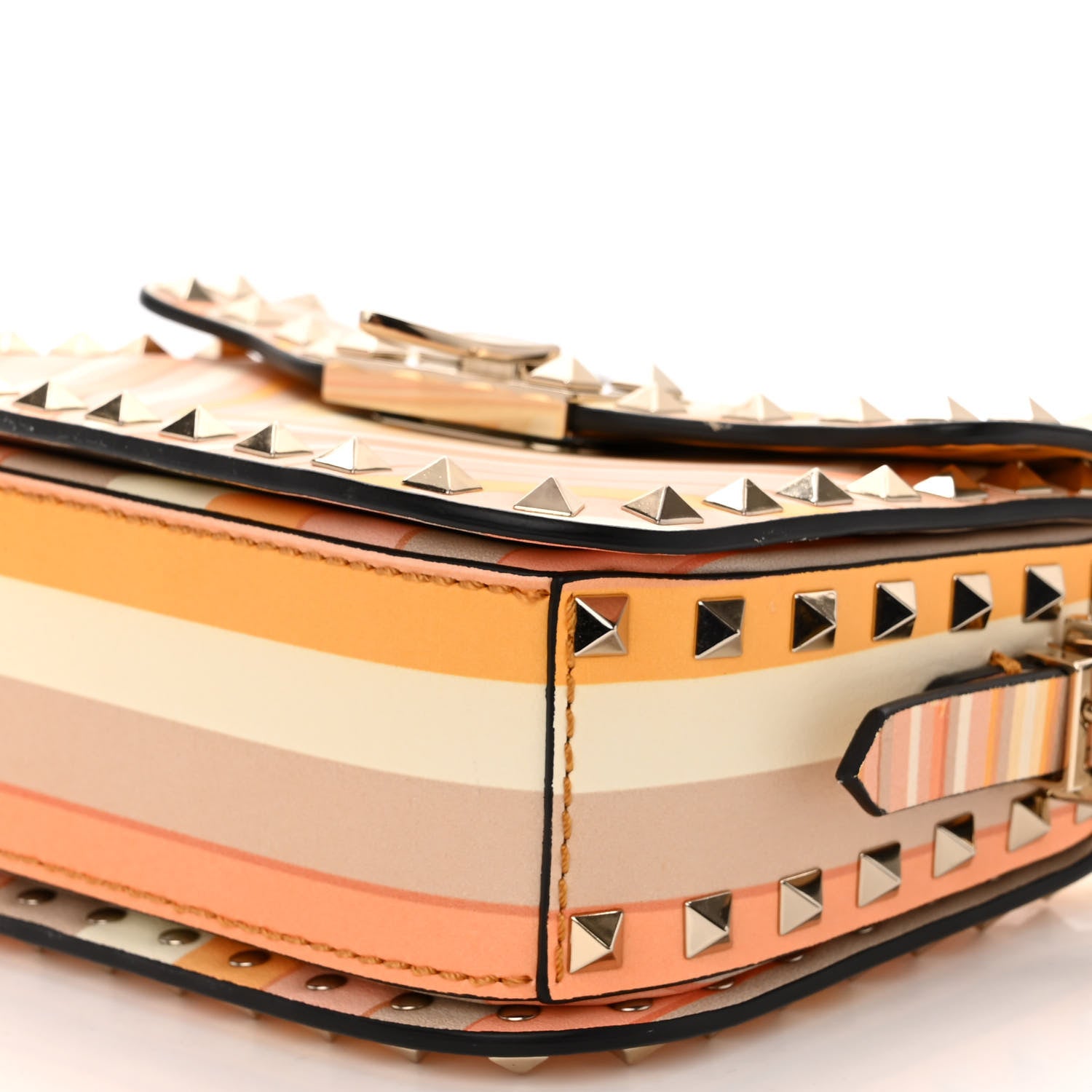 Valentino Garavani Vitello Native Couture 1975 Rockstud Crossbody Bag Mandarin Sorbet 10 of 10