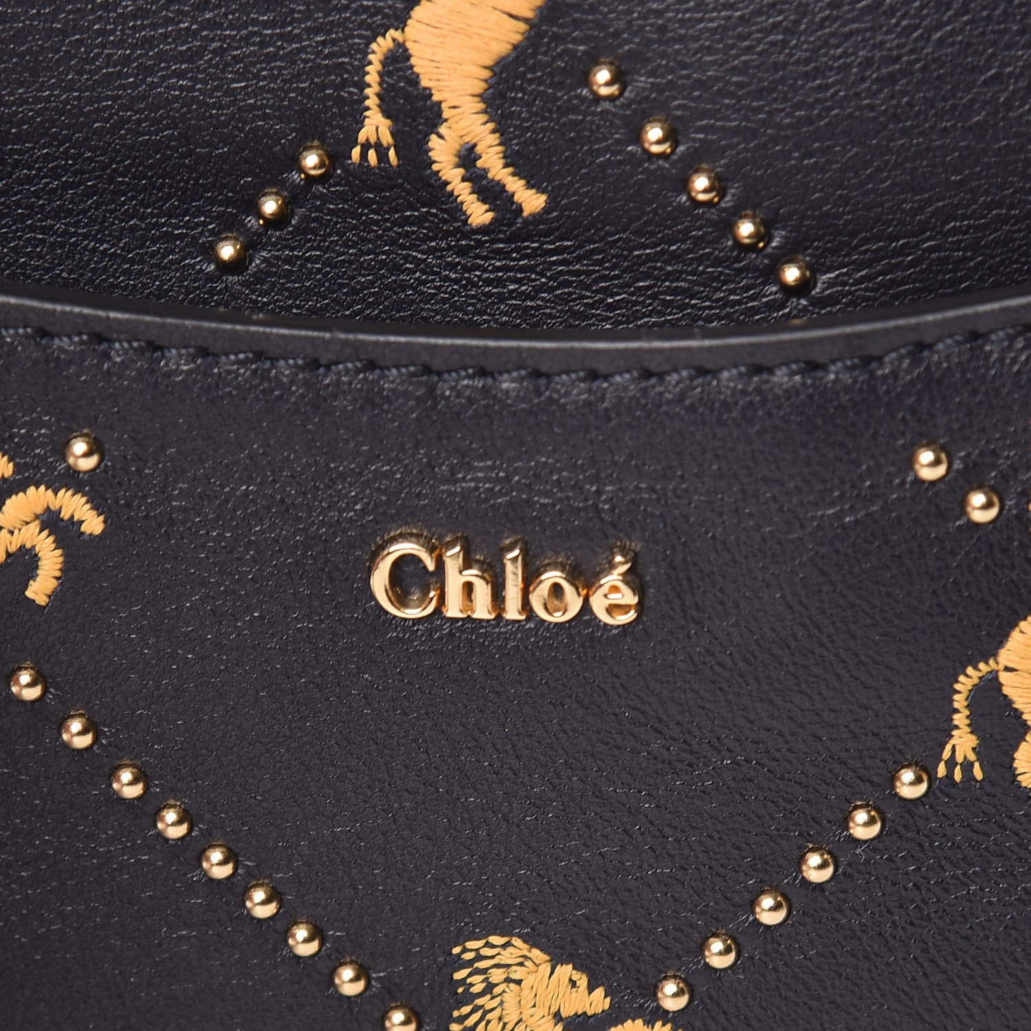 Chloe Smooth Calfskin Little Horses Embroidered Signature Belt Bag Full Blue 6 of 9