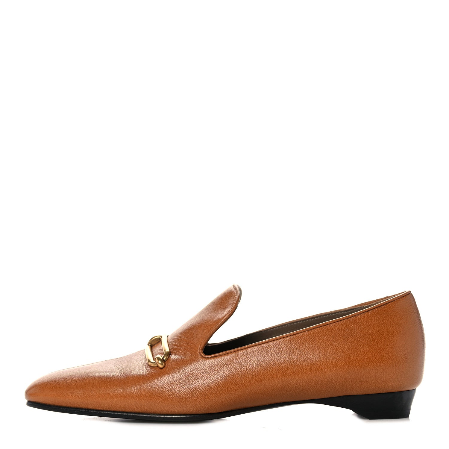 Hermes Goatskin Womens Dahlia Loafers 38 Beige Dore 1 of 11
