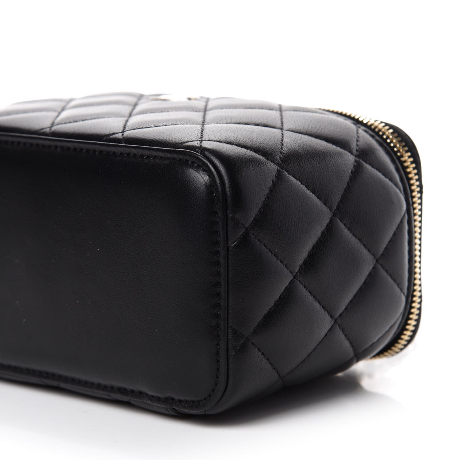 Chanel Lambskin Quilted Small Vanity Case With Chain Black 7 of 11