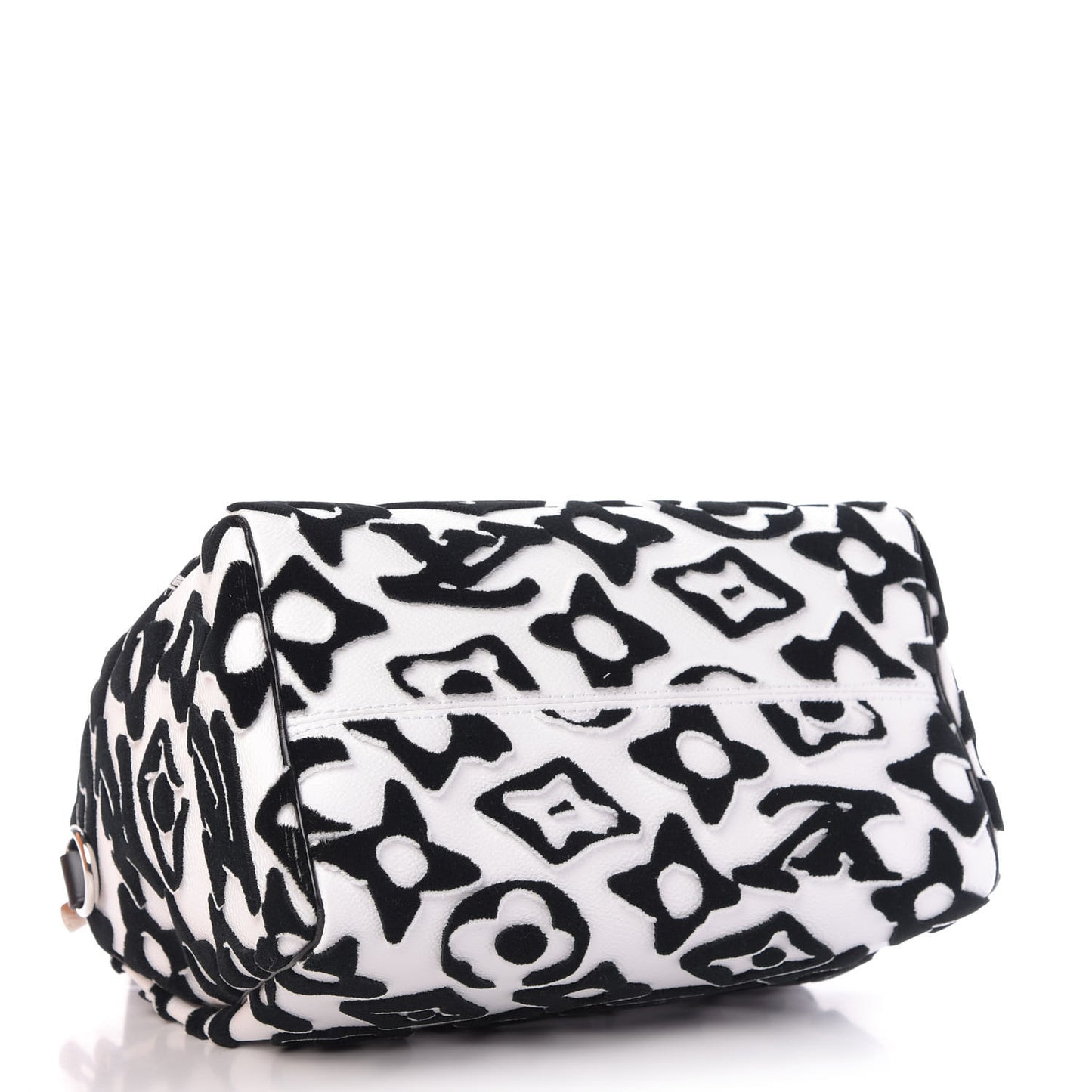 X UF Tufted Monogram Speedy Bandouliere 25 White Black