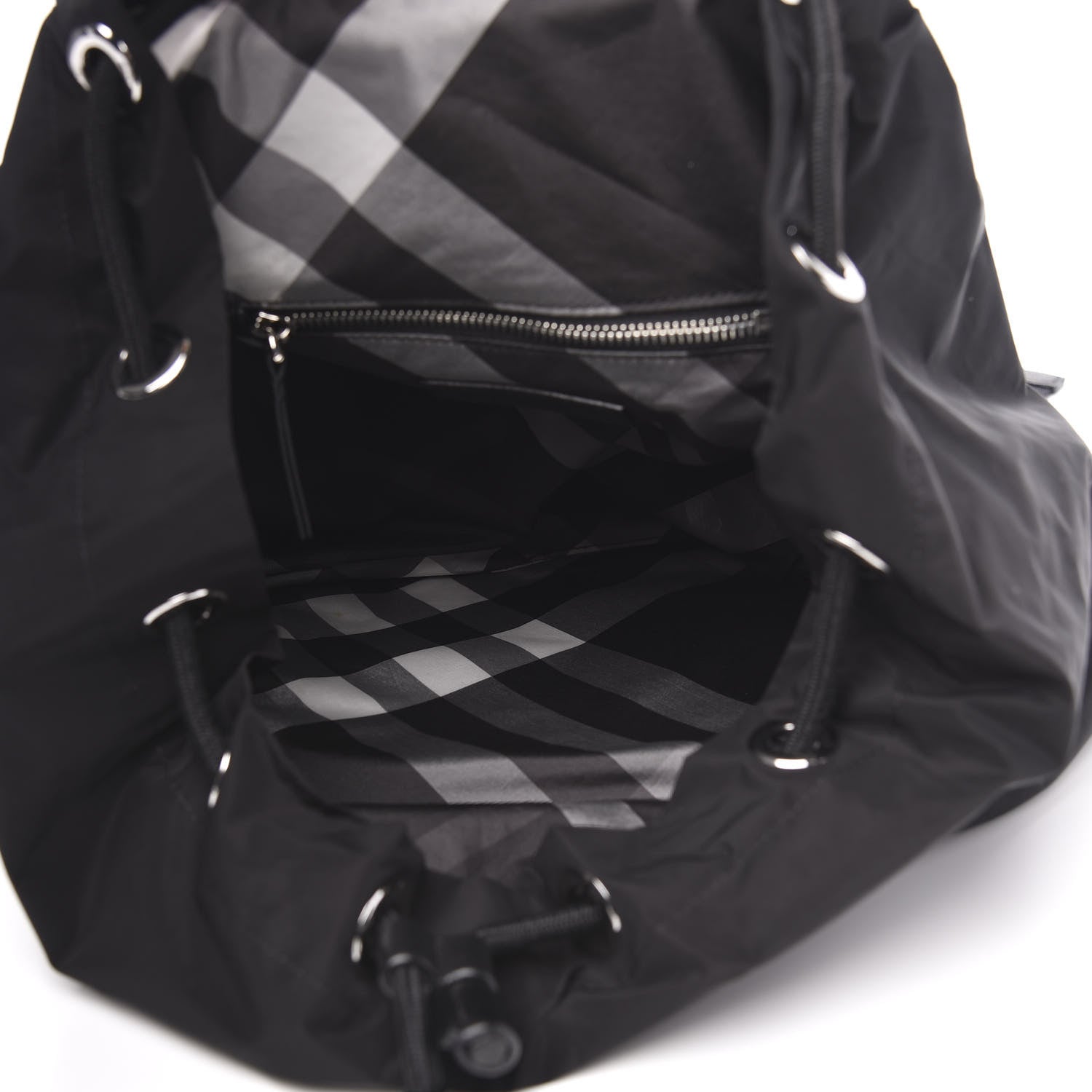 Burberry Nylon Solid to Check Backpack Black 4 of 8