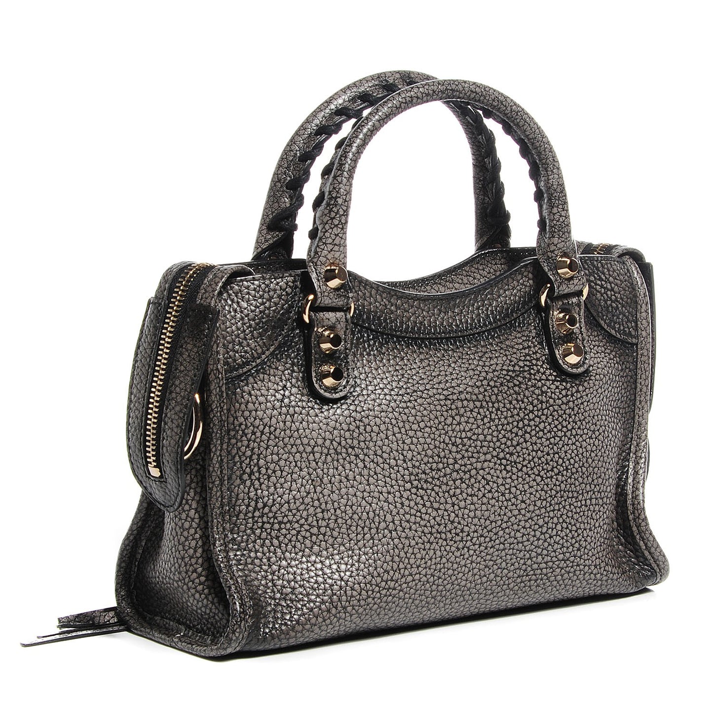 Grained Calfskin Classic Gold Hardware Mini City Ombre Grey Gradient