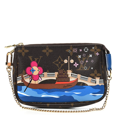 Louis Vuitton Monogram 2019 Christmas Animation Mini Venice Pochette Accessories Blue 1 of 4