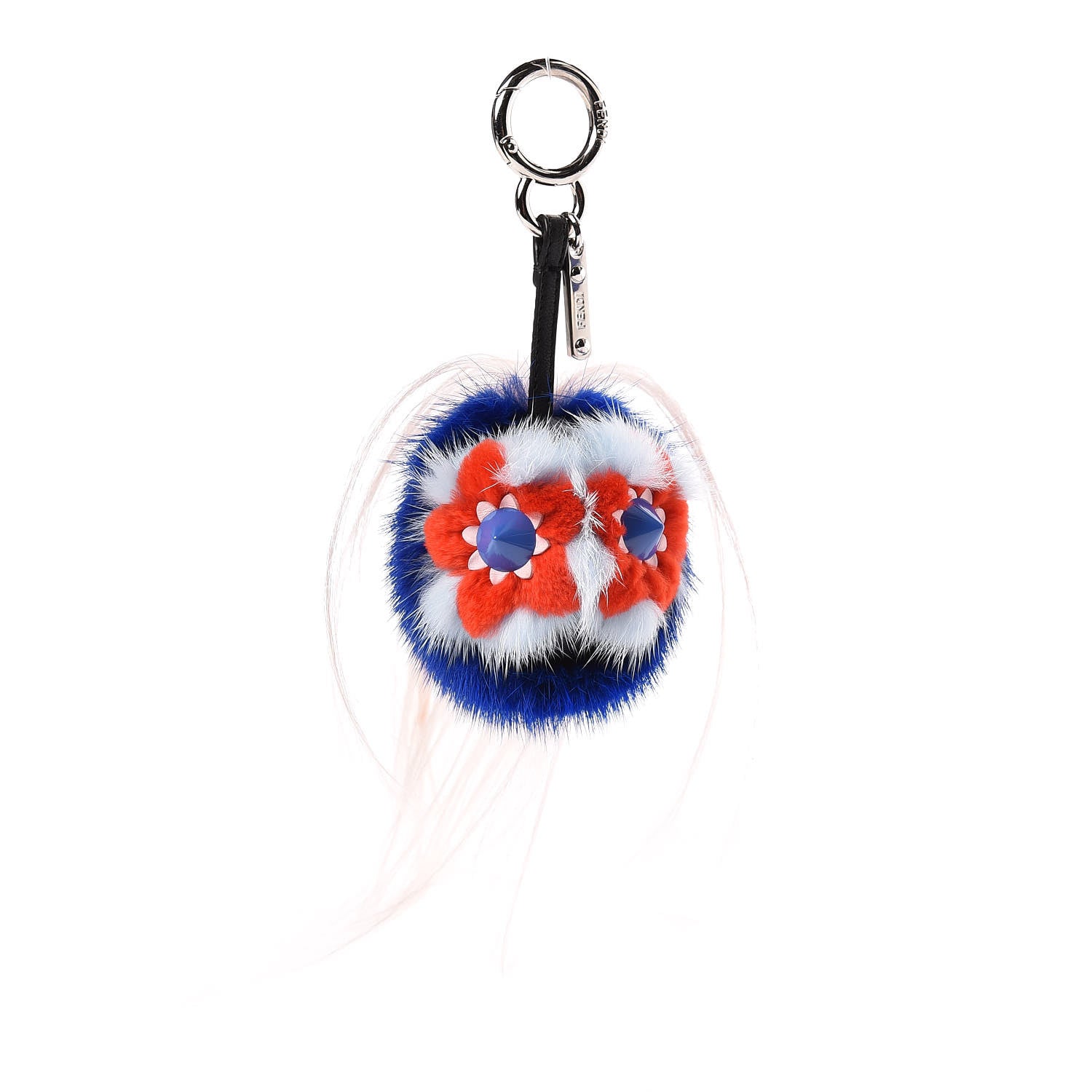 Fendi Fox Fur Monster Flowery Mini Bag Bug Charm Blue Multicolor 1 of 2