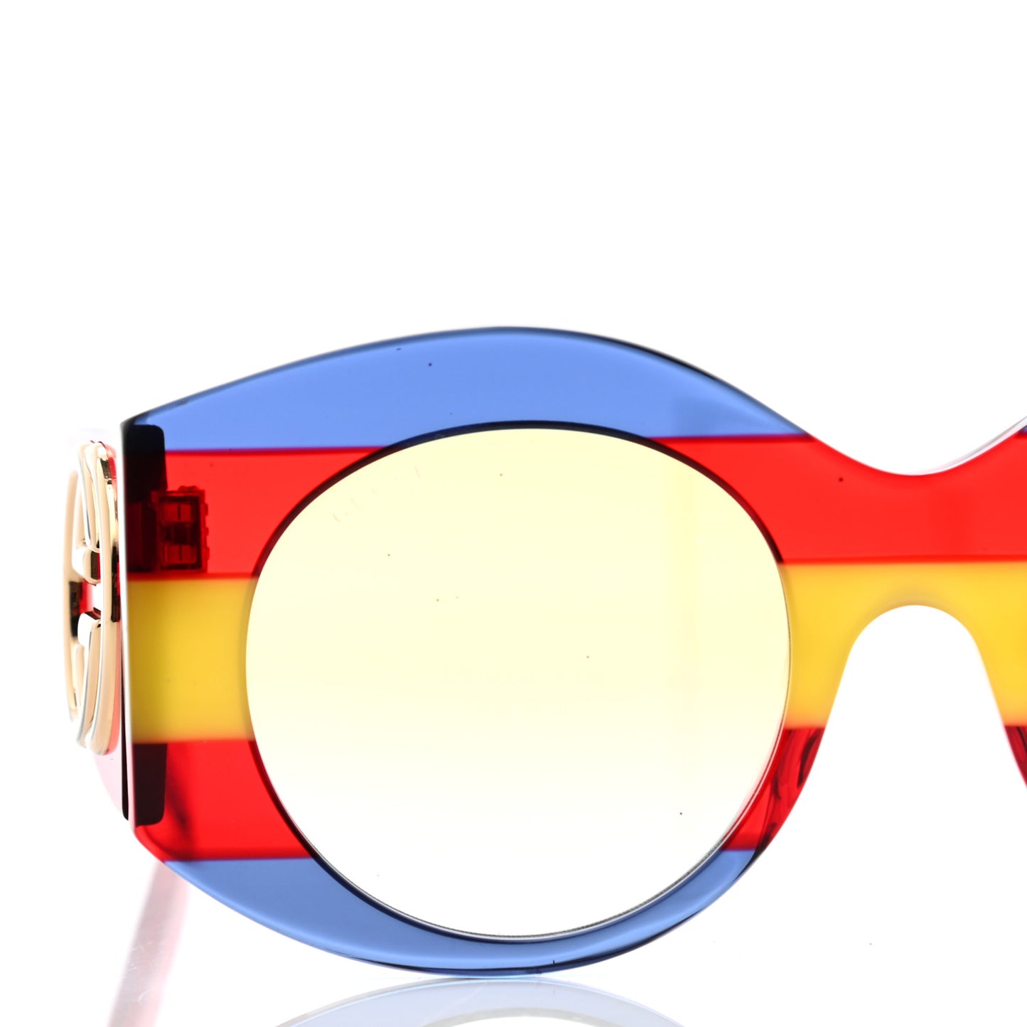Acetate Round Frame Sunglasses GG0177S Blue Red Yellow