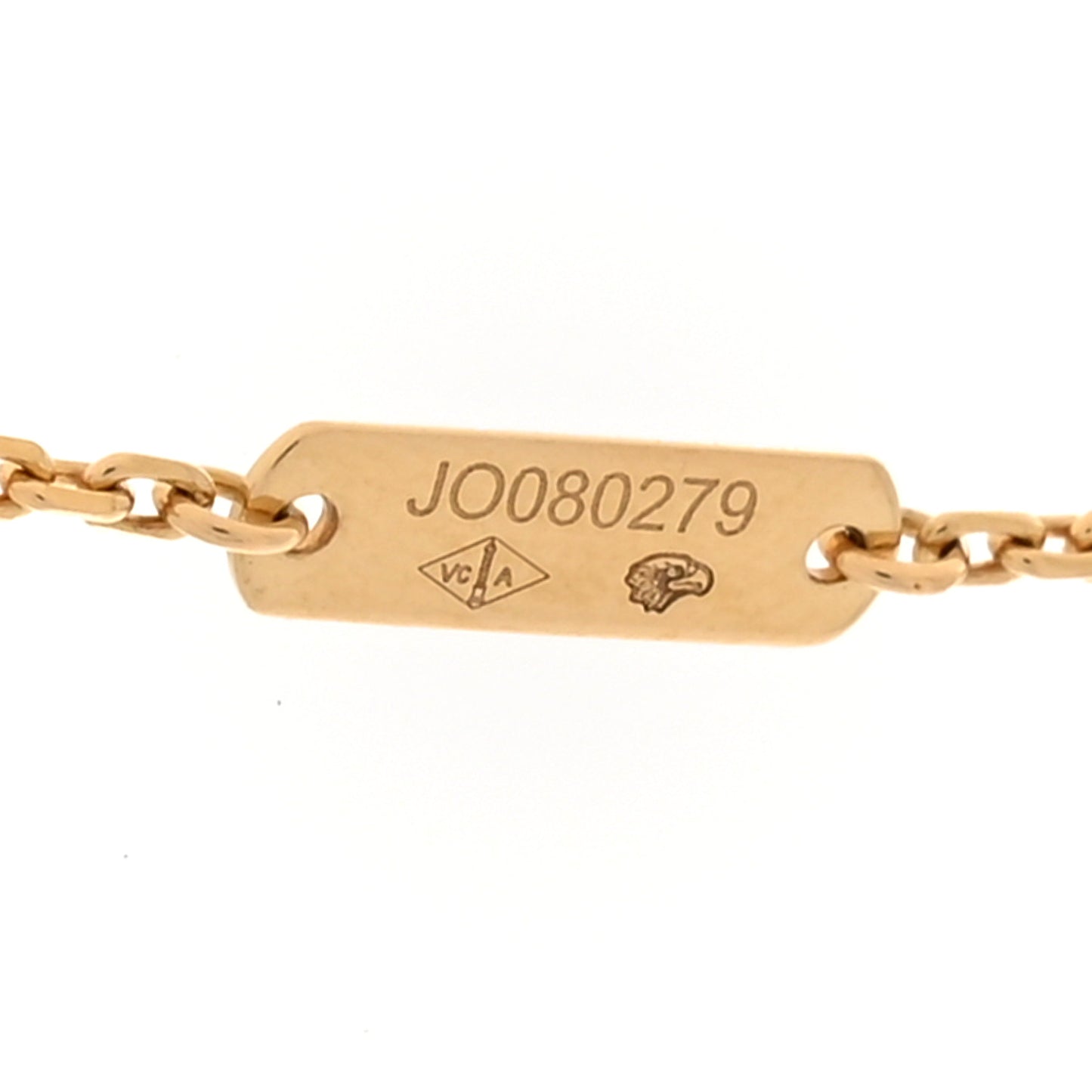 18K Yellow Gold Mother of Pearl Vintage Alhambra Pendant Necklace