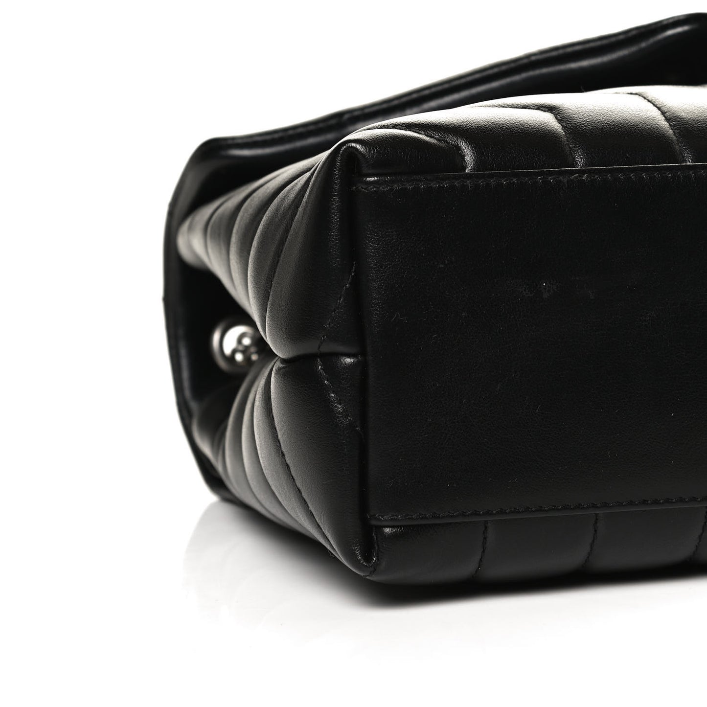 Calfskin Y Quilted Monogram Small Loulou Chain Satchel Black