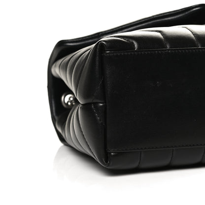 Saint Laurent Calfskin Y Quilted Monogram Small Loulou Chain Satchel Black 9 of 13