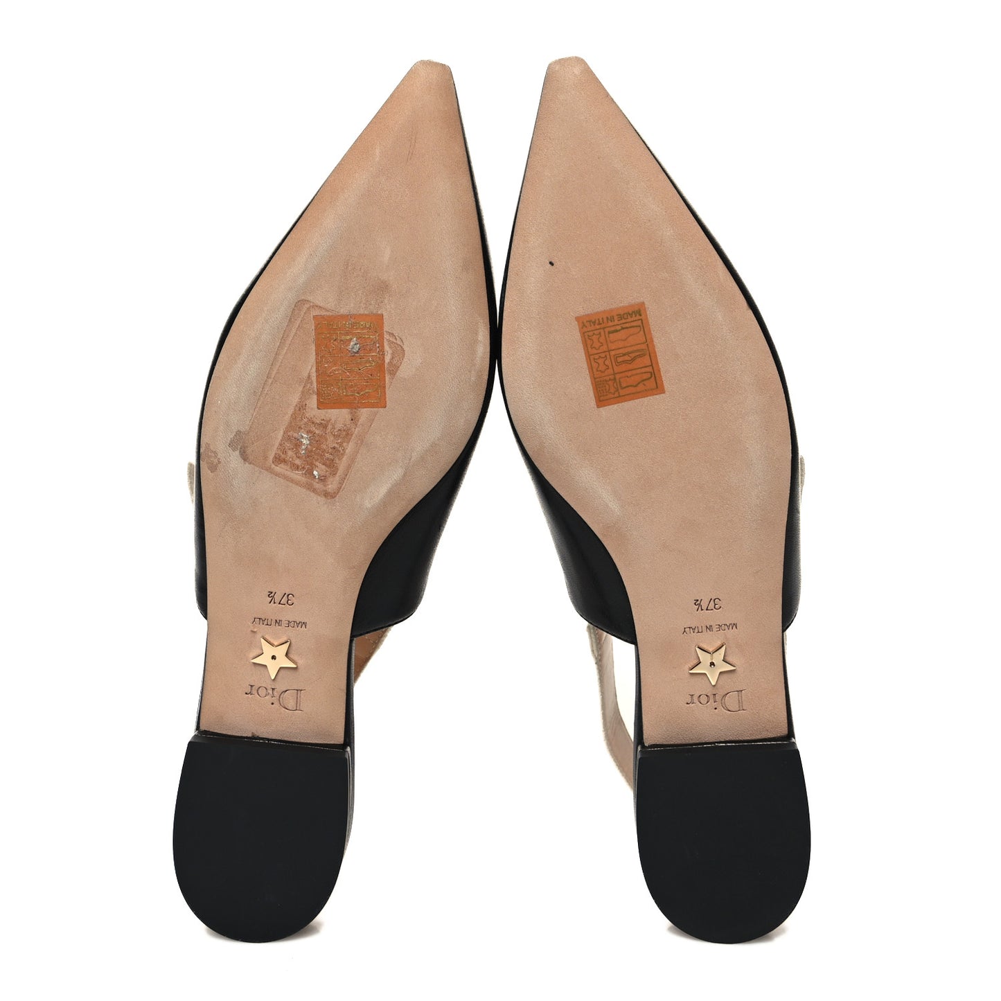Lambskin Ribbon J'Adior Slingback Ballet Flats 37.5 Black