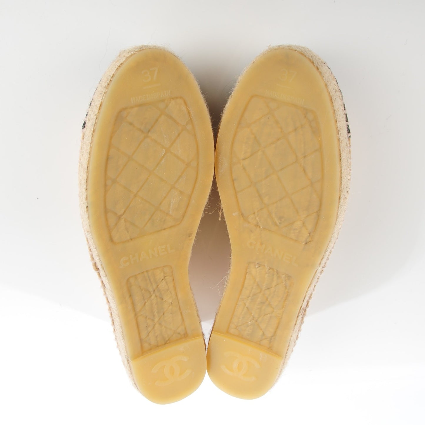 Lambskin CC Espadrilles 37 Beige Black