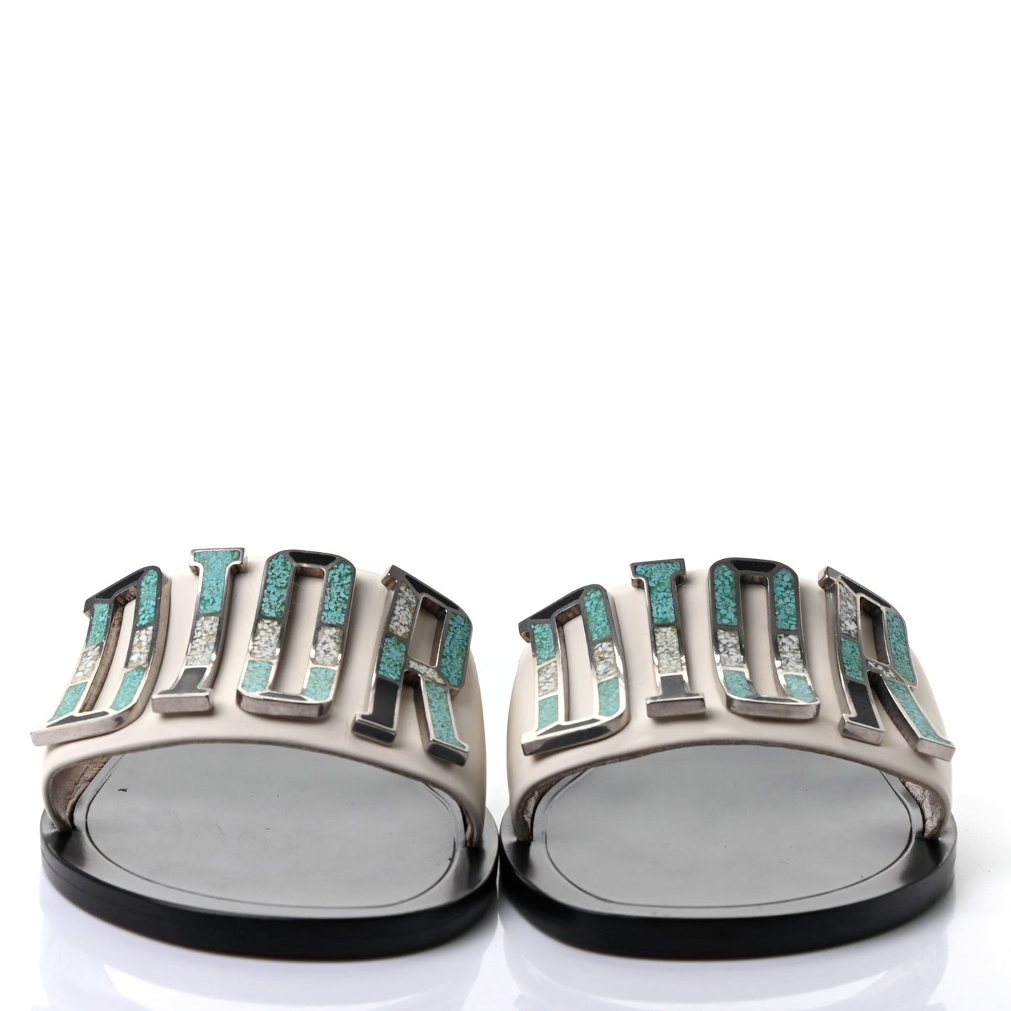 Calfskin Dio(r)evolution 10mm Slide Sandals 38 Off White