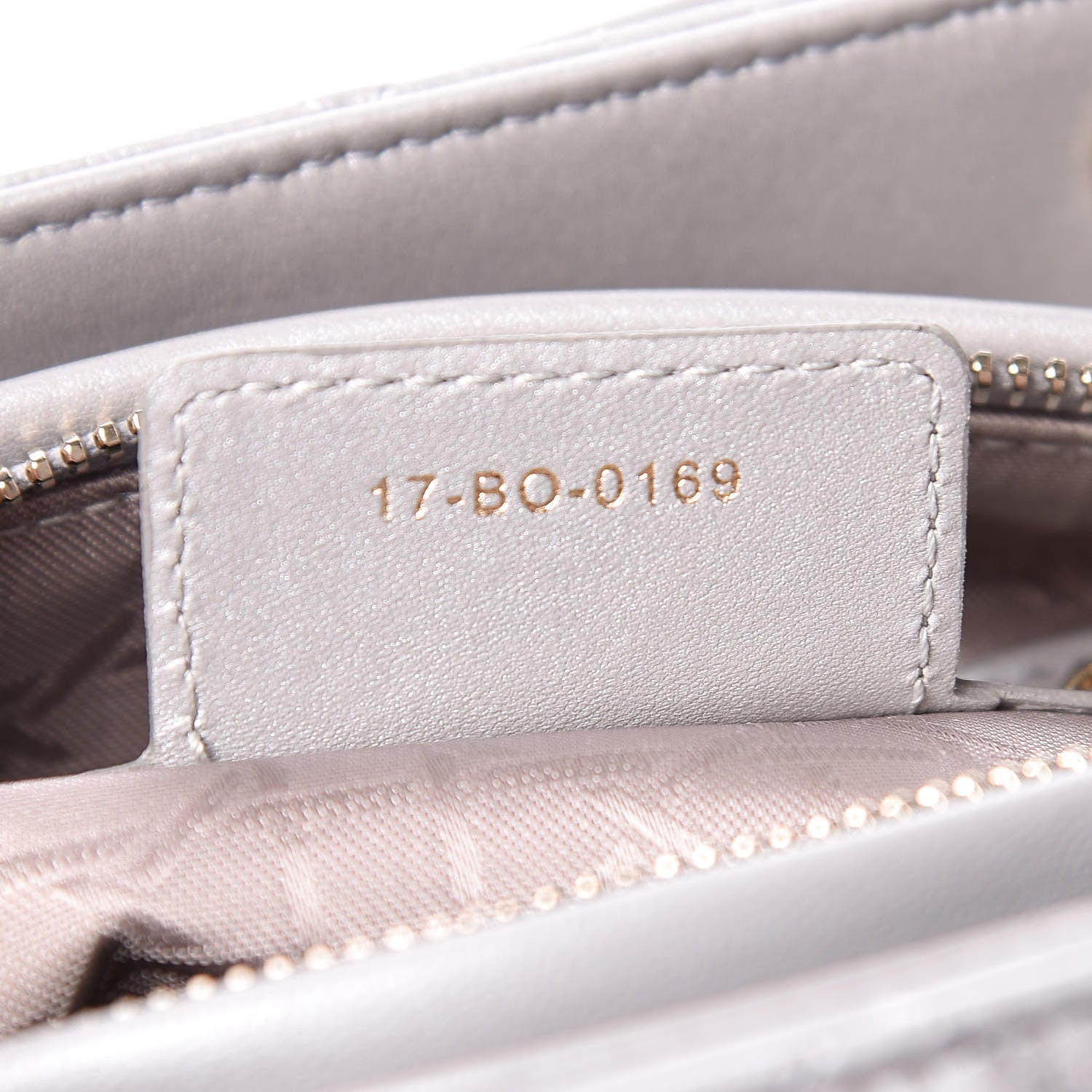 Christian Dior Pearly Lambskin Cannage Medium Lady Dior Grey 9 of 11