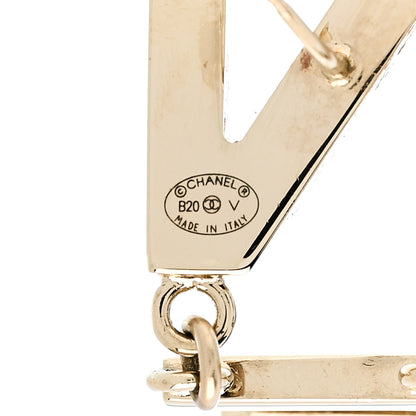Chanel Metal Cha-Nel Logo Drop Earrings Gold 4 of 6