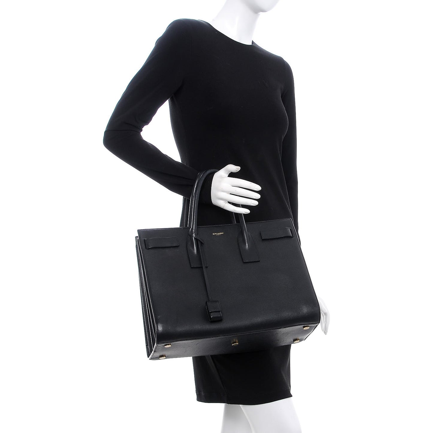 Calfskin Large Sac De Jour Carryall Black