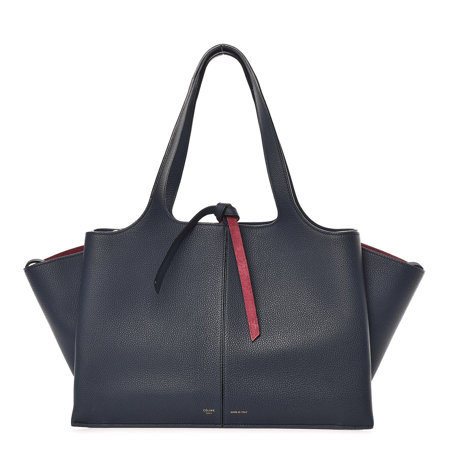 Celine Baby Grained Calfskin Medium Tri-Fold Bag Steel Blue 1 of 14