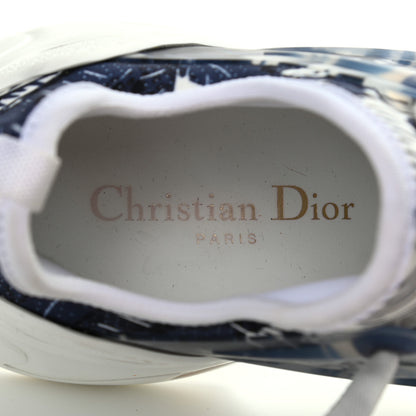 Christian Dior Technical Fabric Tie & Dior Print Womens D-Connect Sneakers 37.5 Denim 6 of 12