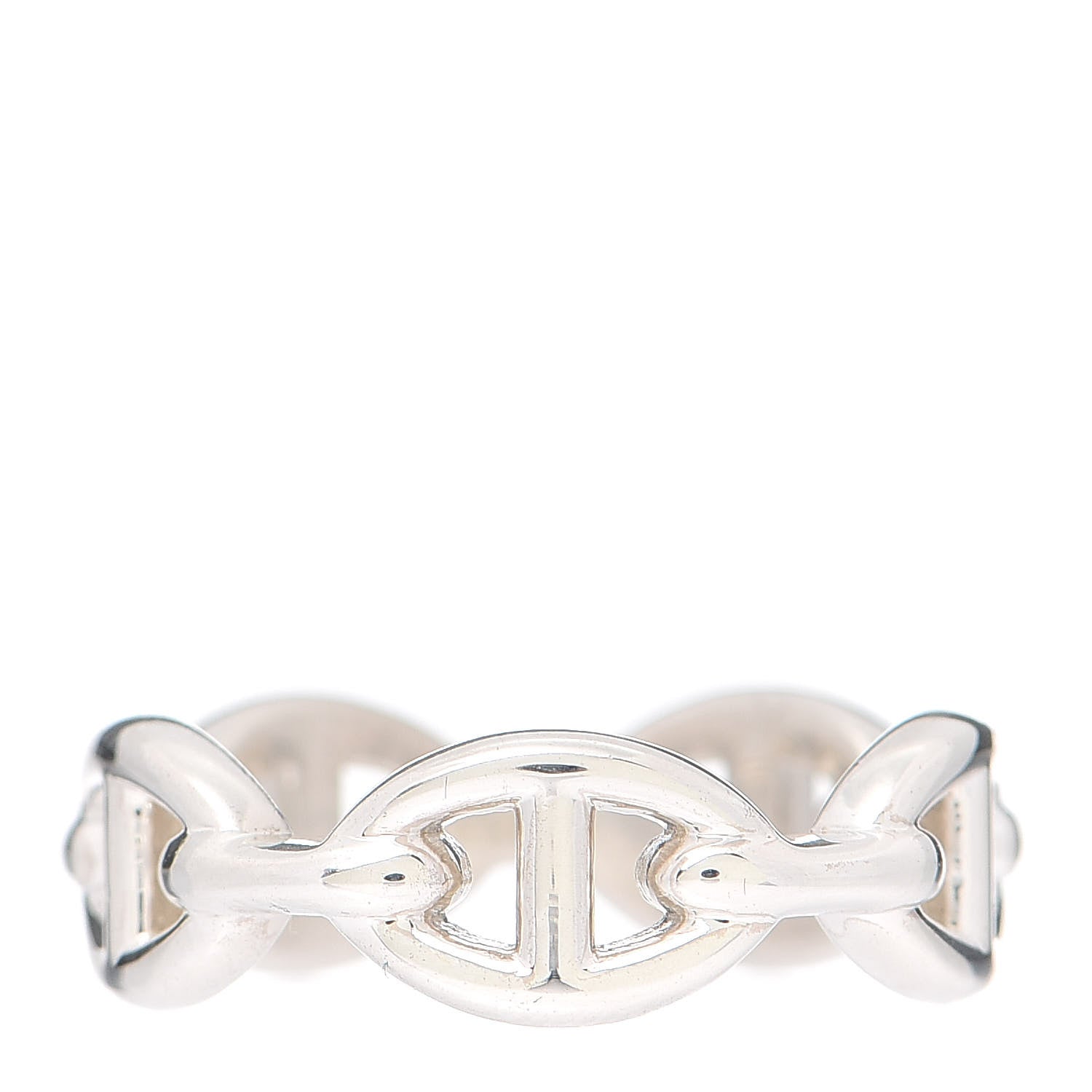 Hermes Sterling Silver PM Chaine d'Ancre Enchainee Band Ring 57 8 3 of 5