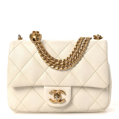 Chanel Caviar Quilted Mini Sweetheart Flap White 1 of 15