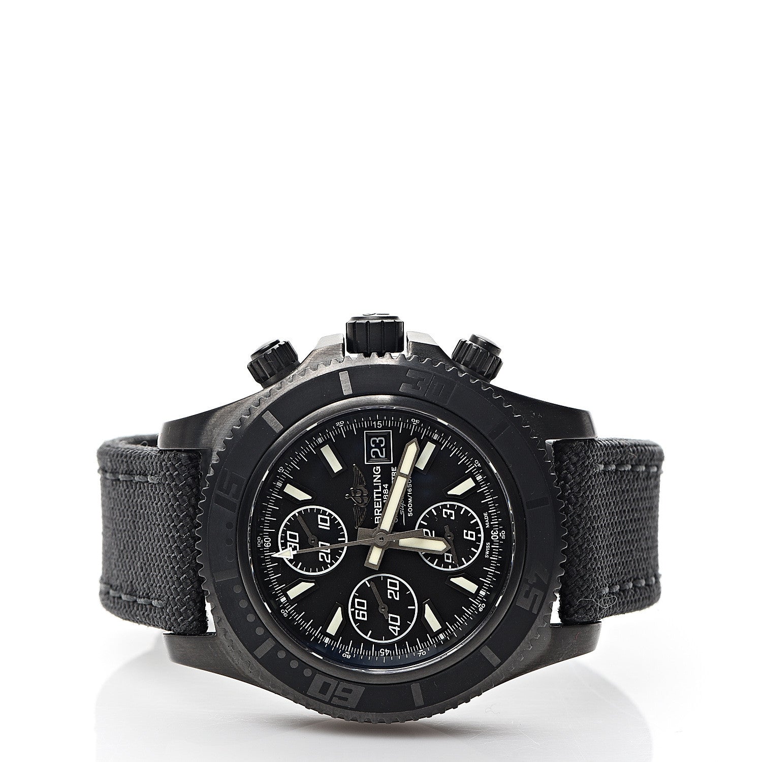 Breitling Black Steel Nylon 44mm SuperOcean II Chronograph Automatic Watch Black M13341 2 of 6