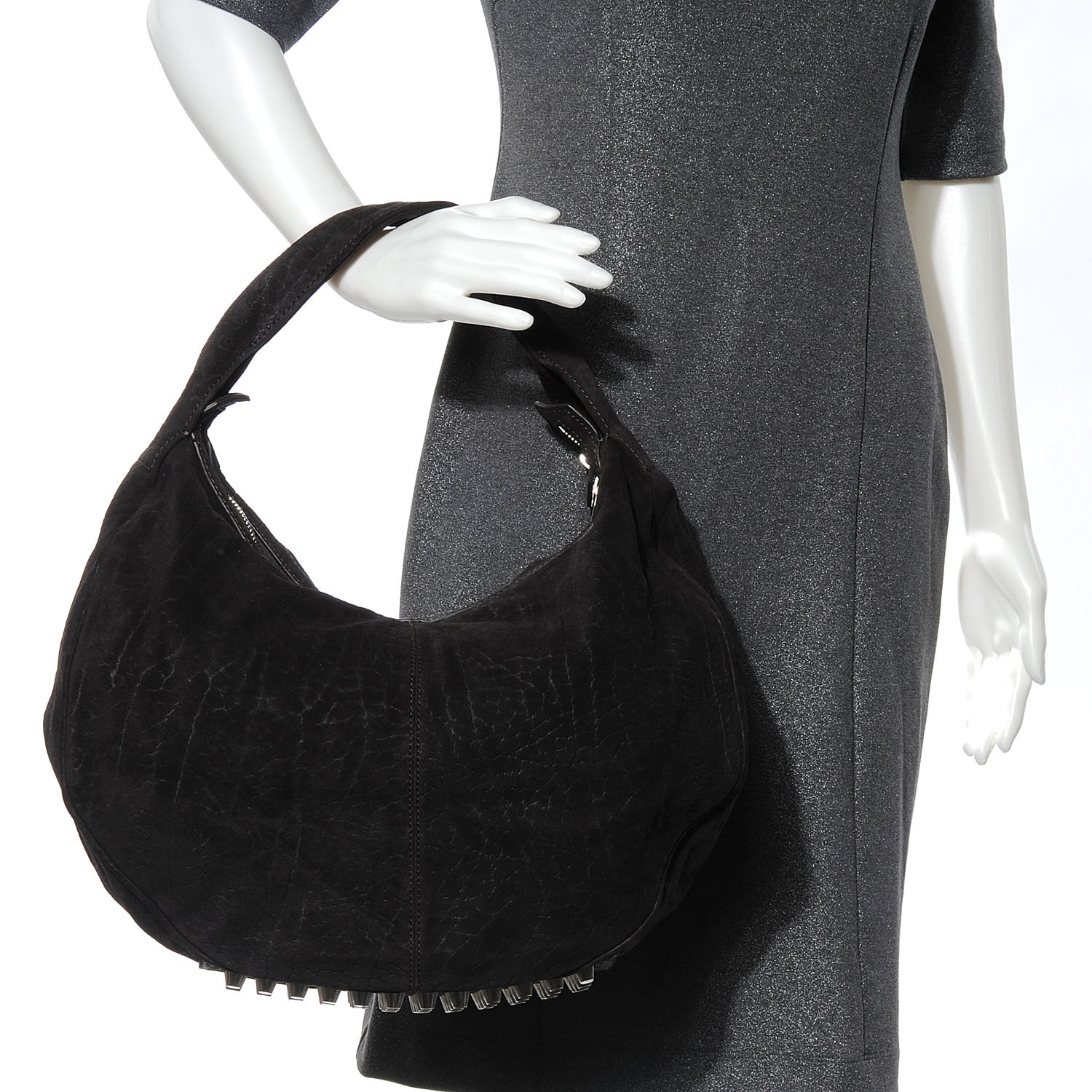 Alexander Wang Crinkled Suede Morgan Hobo Black 2 of 6
