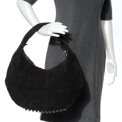 Alexander Wang Crinkled Suede Morgan Hobo Black 2 of 6