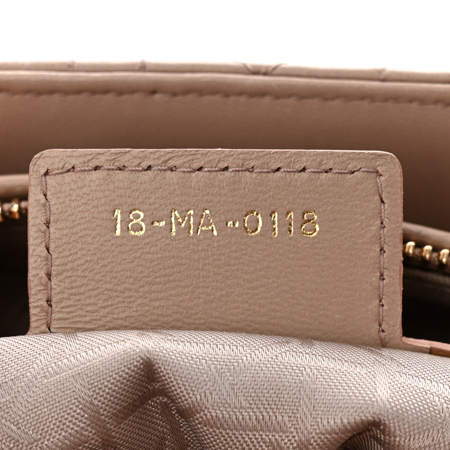 Lambskin Cannage Medium Lady Dior Beige