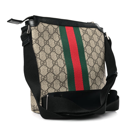 Gucci GG Supreme Monogram Web Messenger Bag Black 3 of 9