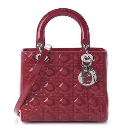 Christian Dior Patent Cannage Medium Lady Dior Red 1 of 9