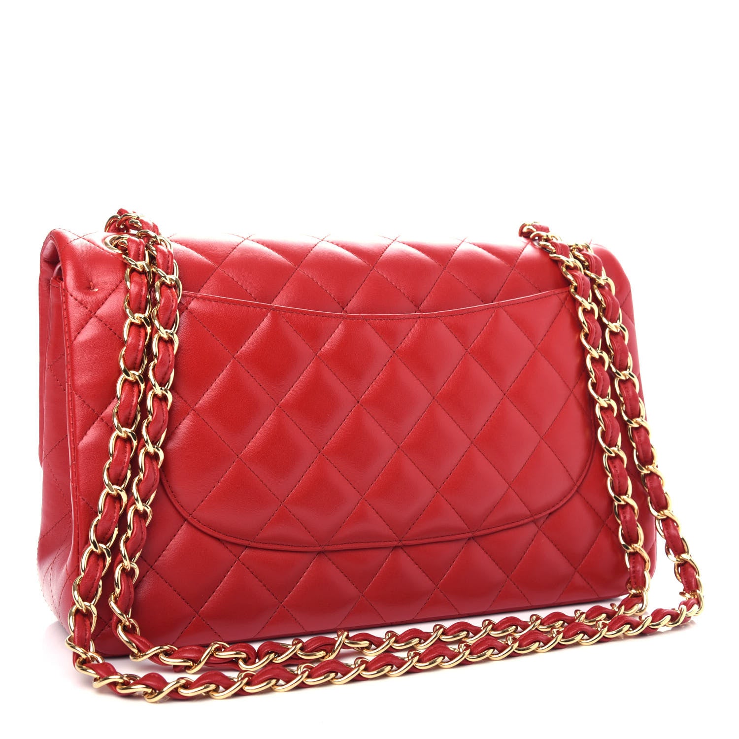 Chanel Lambskin Quilted Jumbo Double Flap Red 3 of 12