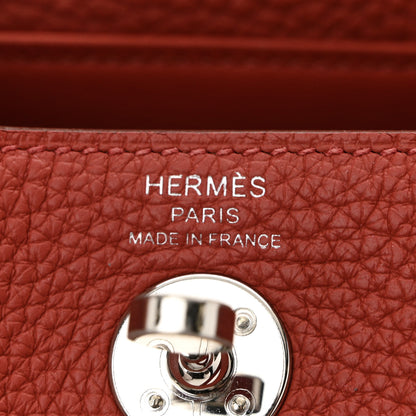 Hermes Taurillon Clemence Mini Lindy 20 Cuivre 6 of 11