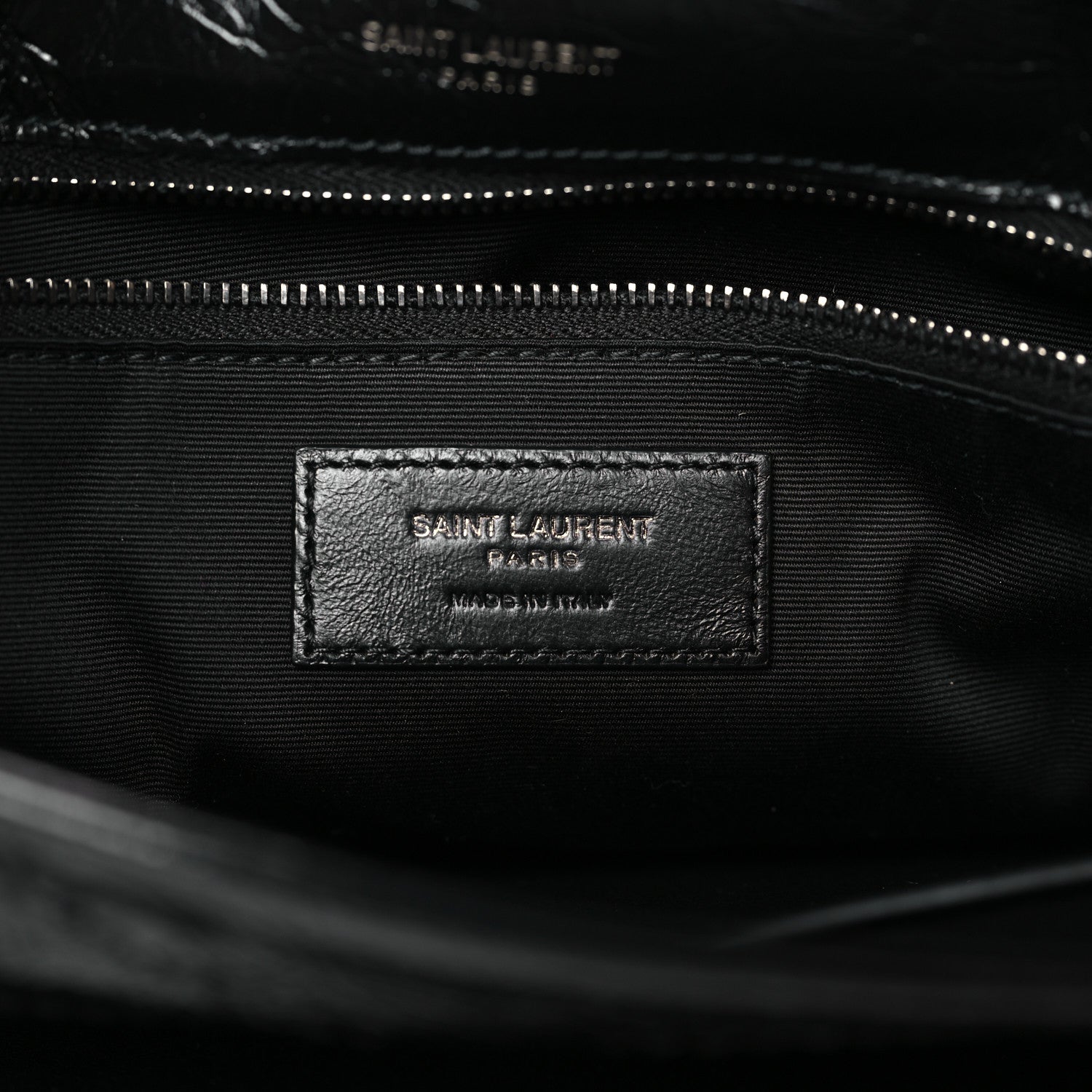 Saint Laurent Crinkled Calfskin Matelasse Monogram Medium Niki Chain Satchel Black 6 of 10