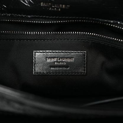 Saint Laurent Crinkled Calfskin Matelasse Monogram Medium Niki Chain Satchel Black 6 of 10