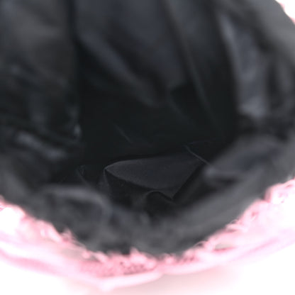 Prada Tessuto Nylon Net Tote Black Pink 5 of 9