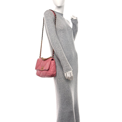 Chanel Lambskin Quilted Medium Chanel 19 Flap Dark Pink 2 of 15