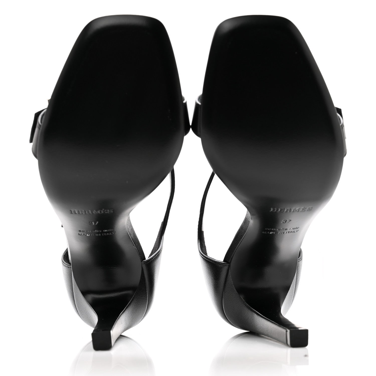 Hermes Chevre Judy 105 Sandals 37 Black 5 of 9
