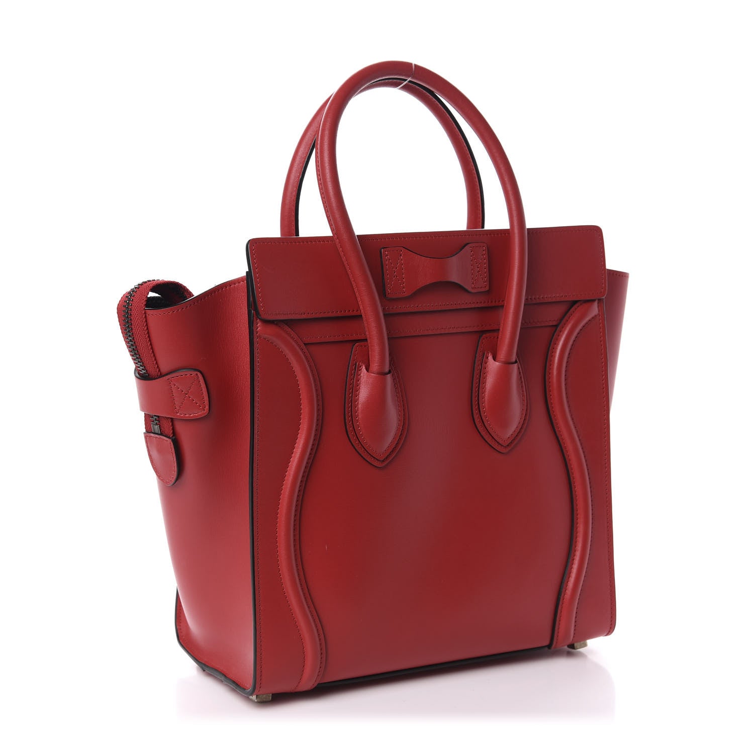Celine Smooth Calfskin Micro Luggage Red 3 of 9