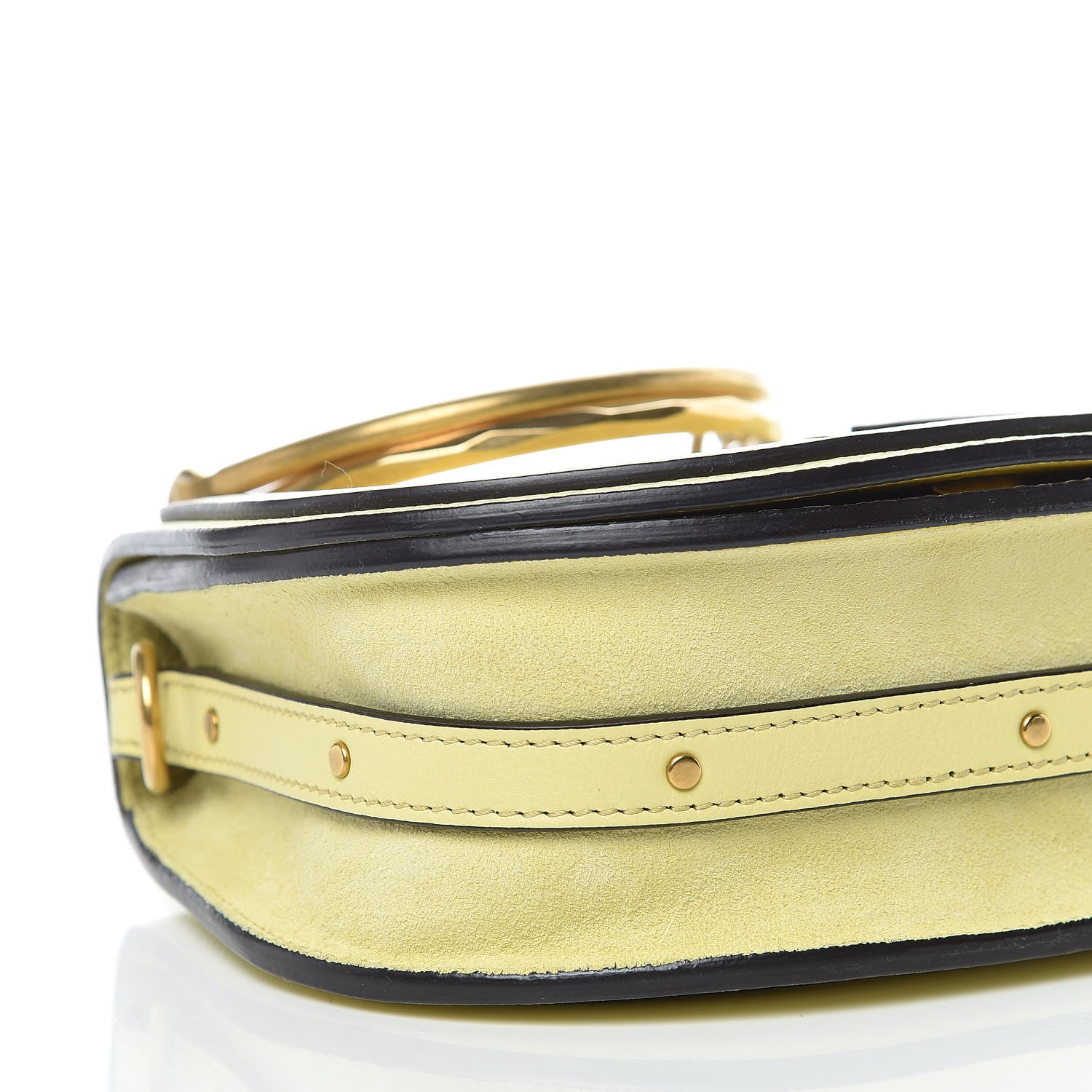 Chloe Calfskin Suede Small Nile Bracelet Bag Lemonade 6 of 13