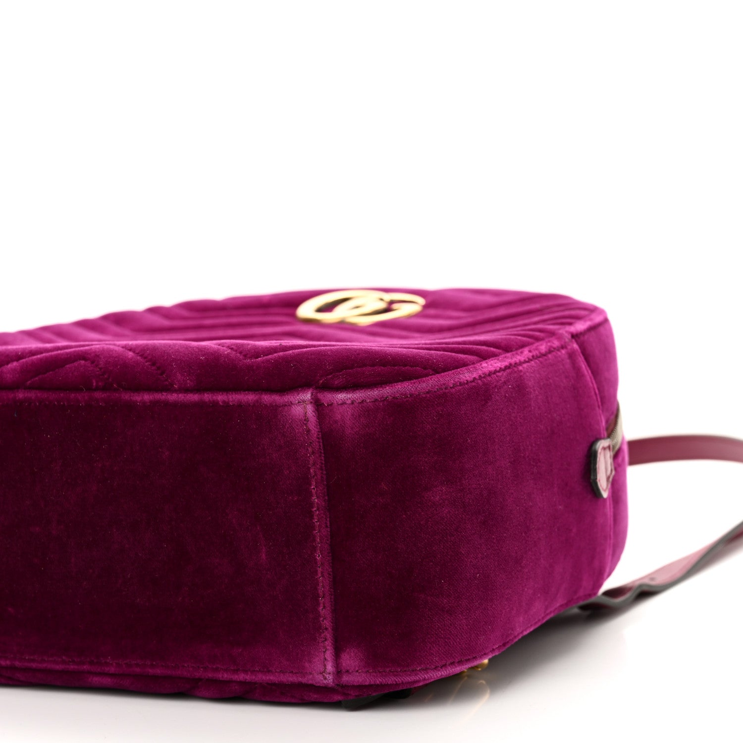 Gucci Velvet Matelasse GG Marmont Dome Backpack Fuchsia Violet Cyclamen 8 of 8