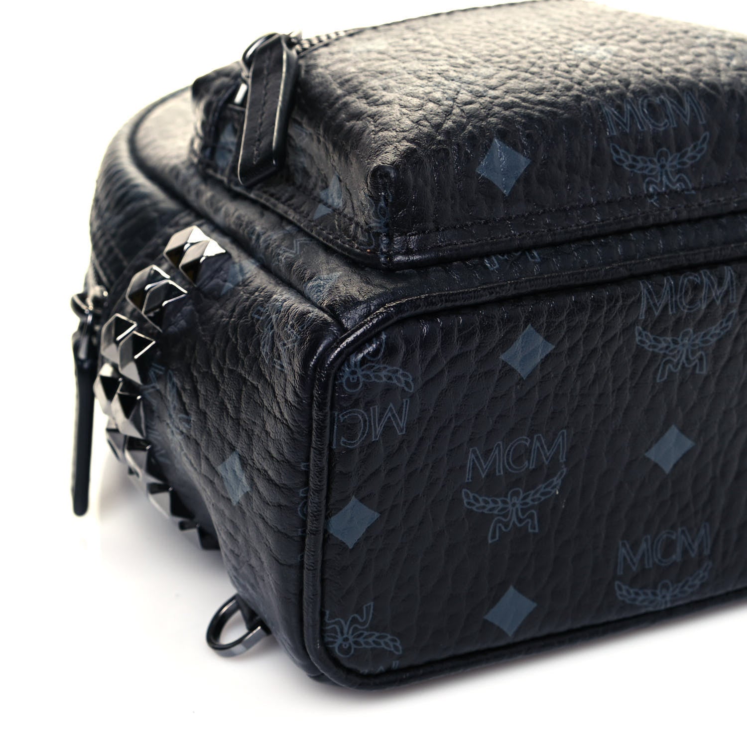 MCM Visetos Side Stud X-Mini Stark Bebe Boo Backpack Black 7 of 10
