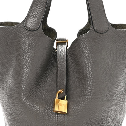 Hermes Taurillon Clemence Picotin Lock 22 MM Etain 8 of 12