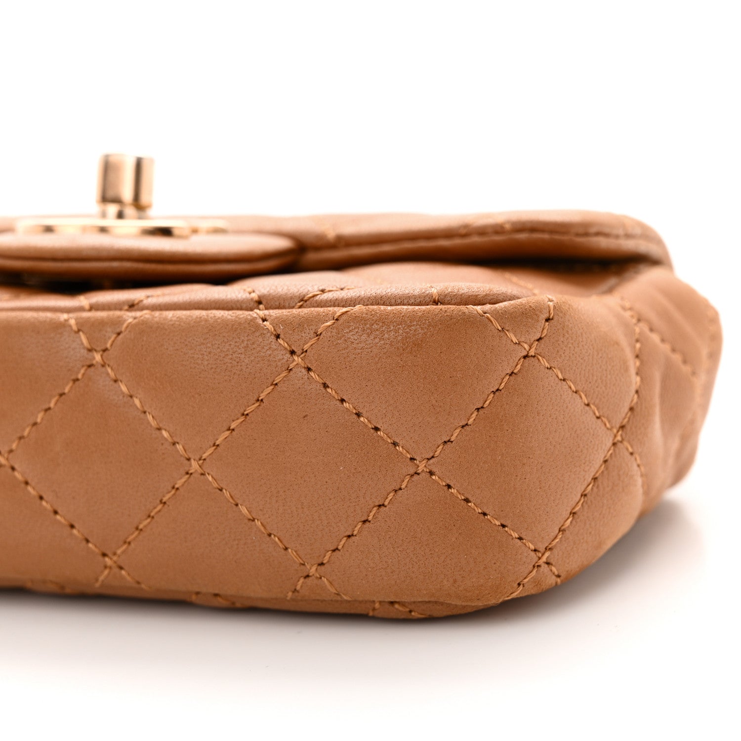 Chanel Lambskin Quilted Extra Mini Rectangular Flap Brown 10 of 10