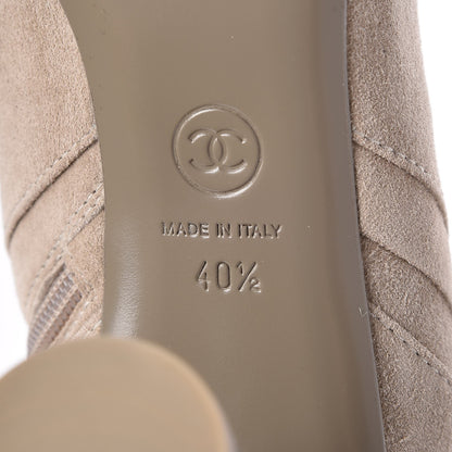 Chanel Suede Calfskin High Boots 40.5 Light Beige 8 of 10