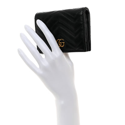 Gucci Calfskin Matelasse GG Marmont Card Case Wallet Black 2 of 7