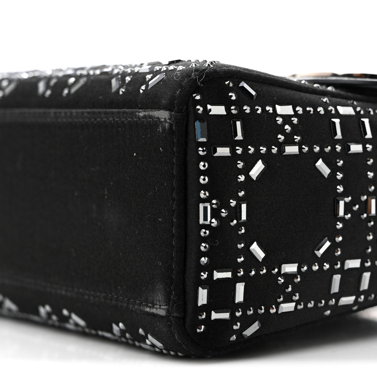 Christian Dior Satin Crystal Cannage Mini Lady Dior Black 18 of 25
