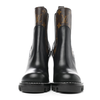 Louis Vuitton Calfskin Monogram Star Trail Ankle Boots 35 Black 2 of 8