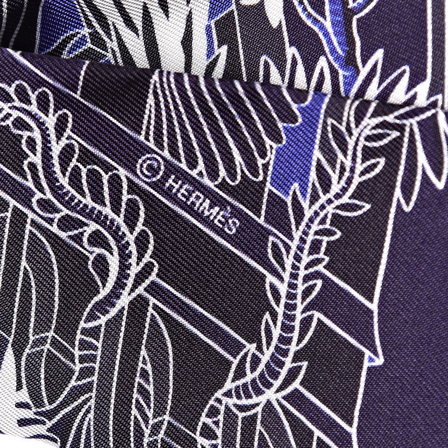 Silk Animapolis Plumetis Twilly Marine Bleu Royal